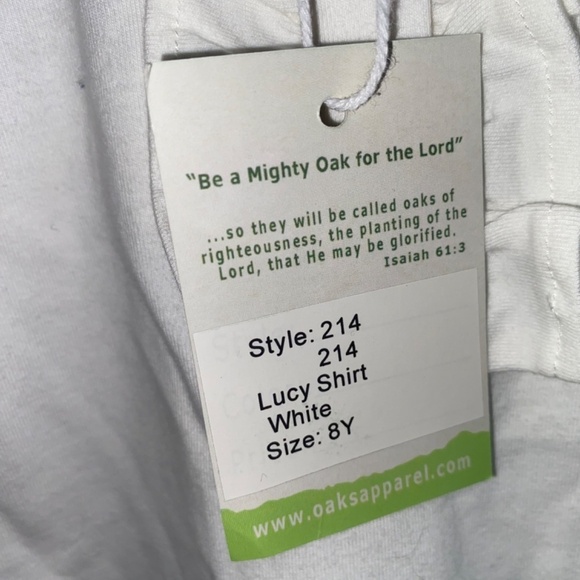The oaks girls new nwt white top size 8 - Picture 6 of 6